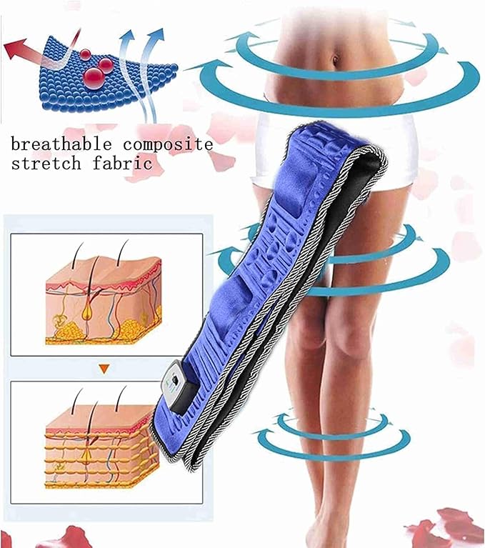CNSZKYX Electric Abdominal Stimulator Body Vibrating Slimming Belt Belly Muscle Waist Trainer Massager X5 Times Weight Loss Fat Burning (US Plug)