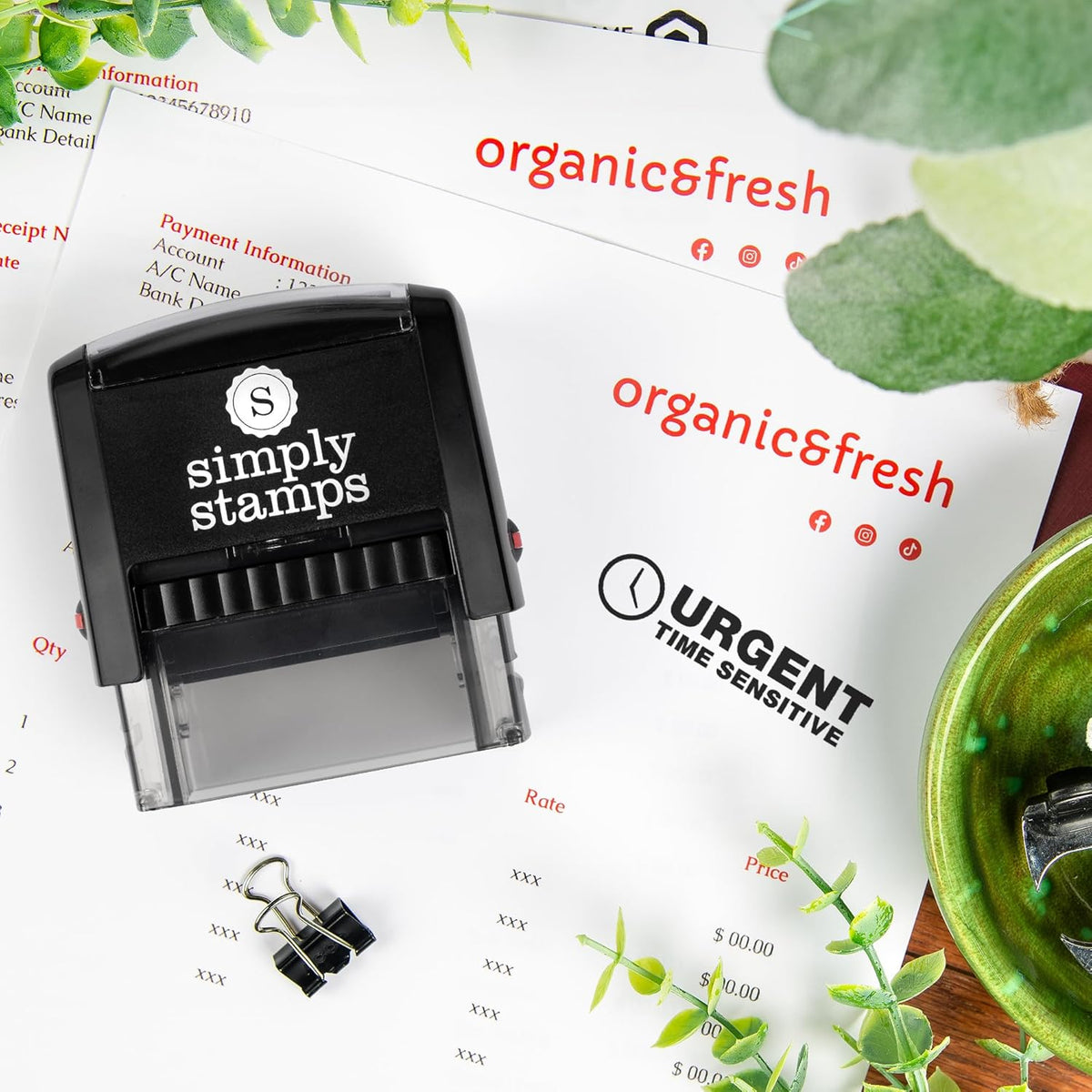 Urgent Time Sensitive Office Stamp | 4 Different Sizes | 20 Designs | Multiple Color Options | Perfect for Quick Validation of Office Documents (Urgent Time Sensitive, Medium)