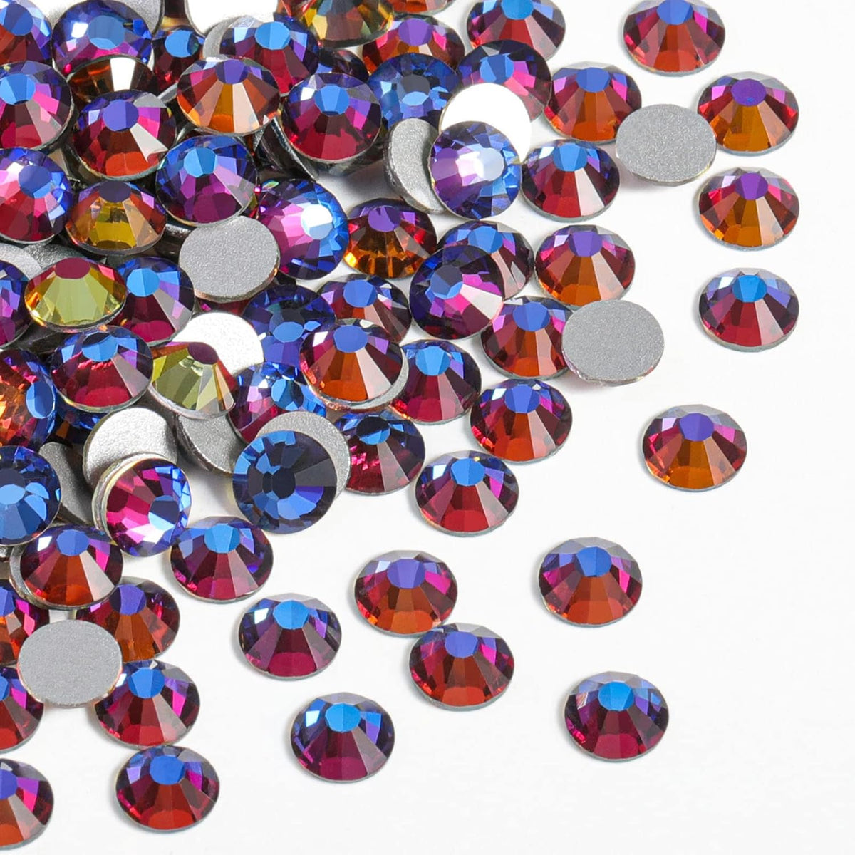 beadsland Flat Back Crystal Rhinestones Round Gems for Nail Art and Craft Glue Fix, Blue Volcano(2.9-3.0mm) SS12/1440pcs