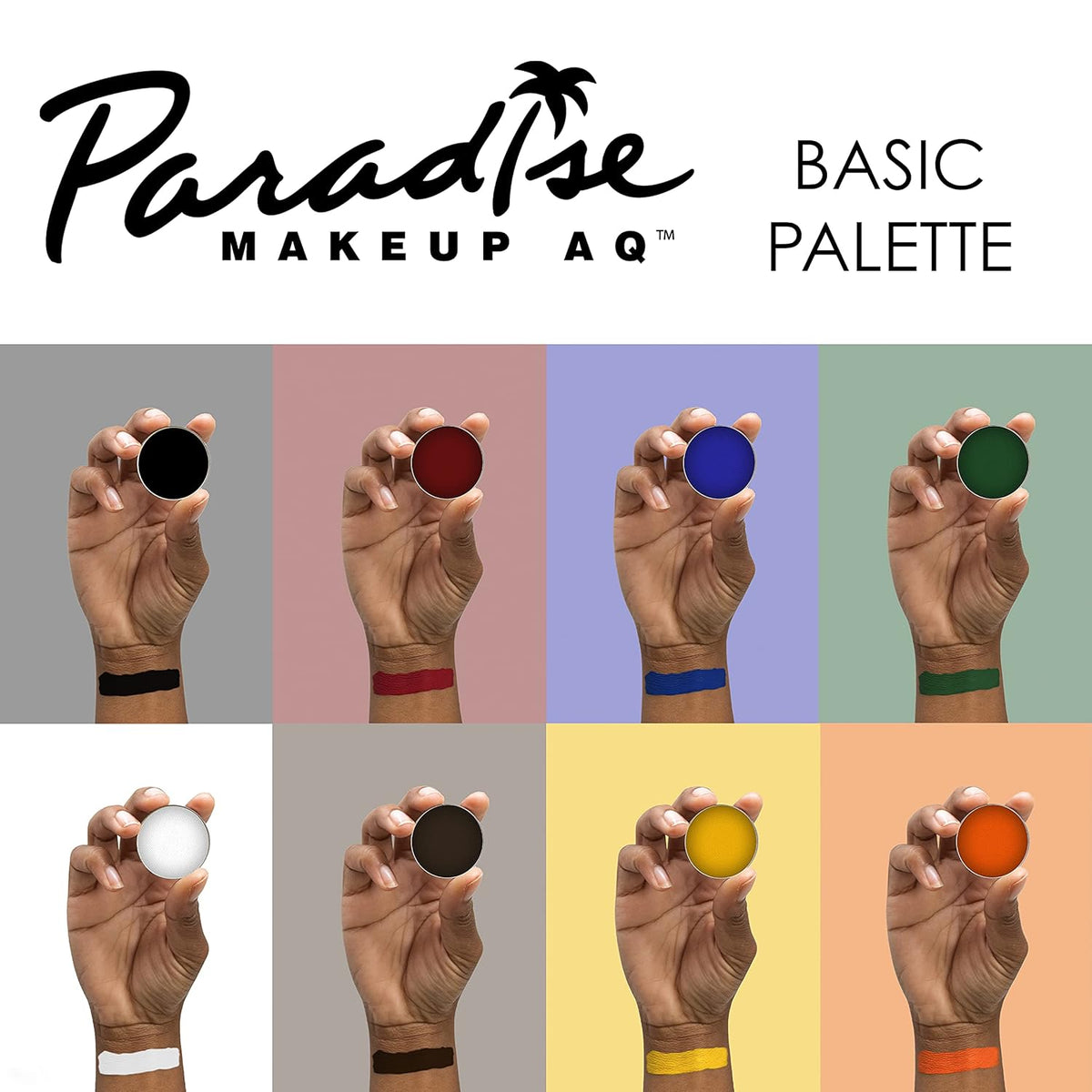 Mehron Makeup Paradise Makeup FX 8 Color Basic Palette | Magnetic Refillable Body Paint & Face Paint Palette | Professional & Water Activated | Costumes, SFX, Halloween, & Cosplay
