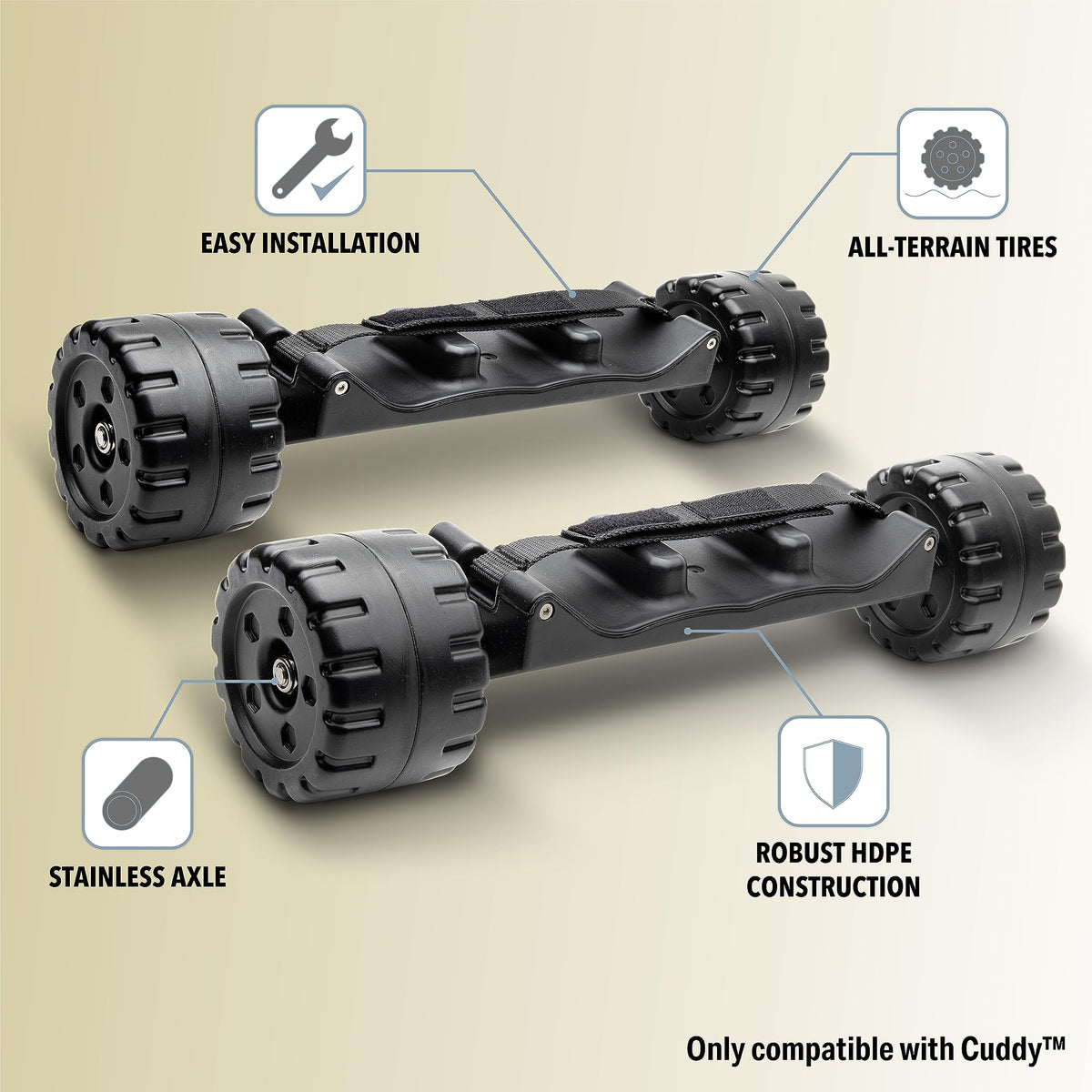 CUDDY Crawler Wheel Conversion Set - Cooler Wheel Kit for CUDDY Coolers