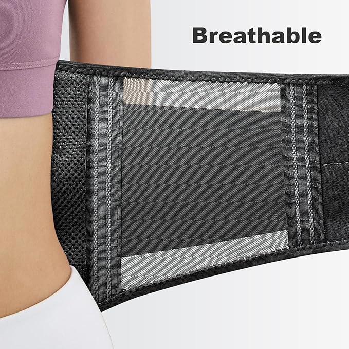AllyFlex Sports® Lightweight Back Brace Under Clothes Breathable Honeycomb Mesh & Dual Lumbar Pads for Lower Back Pain Relief, Adjustable Straps for Optimal Lower Back Support - XL/XXL