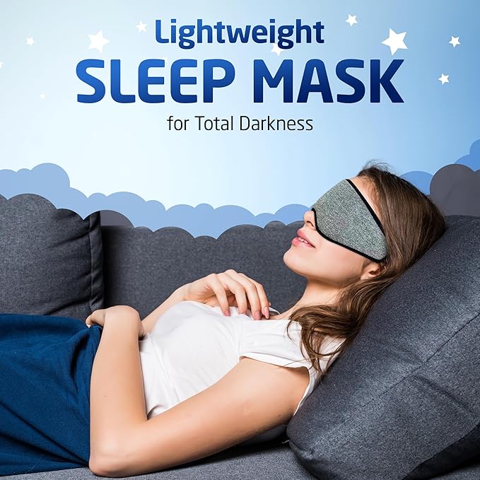 Eye Mask for Busy Professionals – 3D Blackout Sleep Mask with Zero Pressure Fit for Daytime Reset & Deep Rest (Gray)