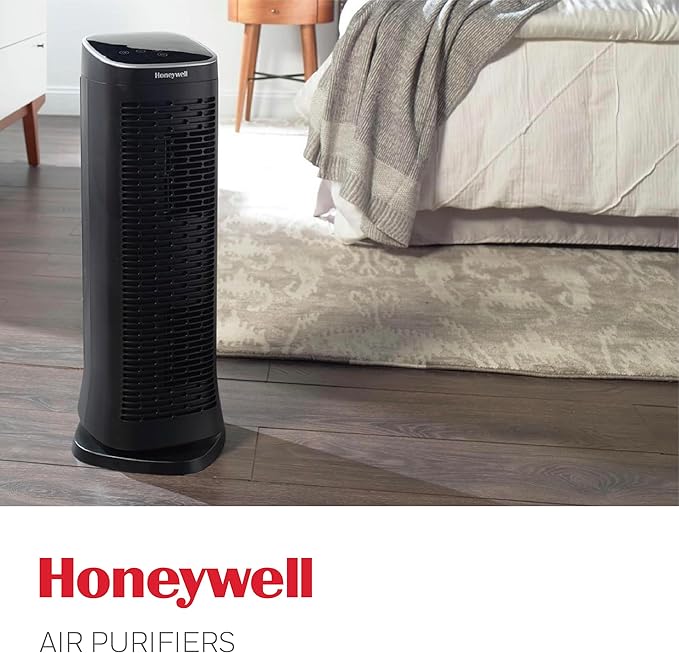 Honeywell Air Genius 5 Air Purifier with Permanent, Washable Filter, for Large Rooms, Reduces Smoke, Wildfire Smoke, Dust, Pollen, Pet Dander and More, Black, HFD320