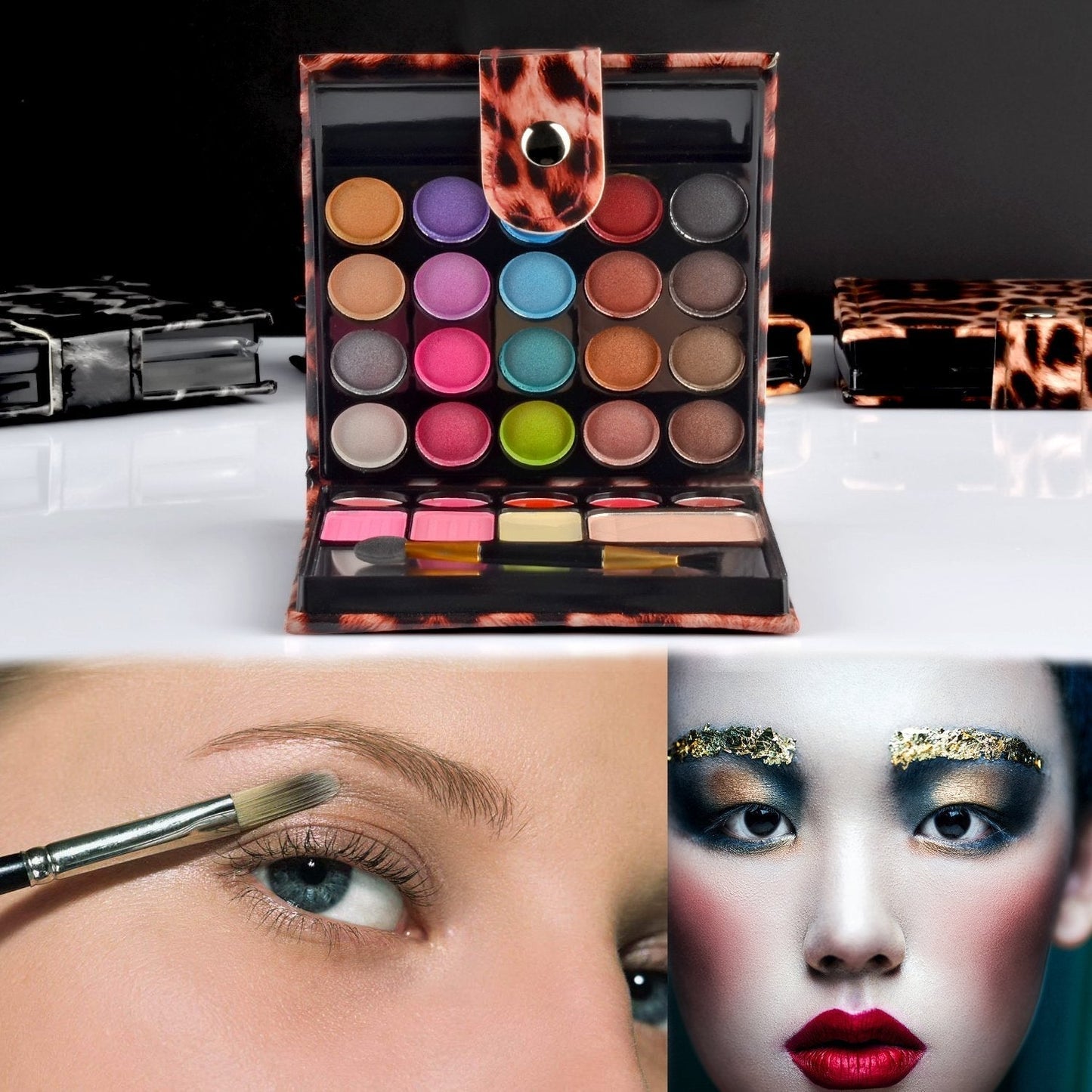 Professional Makeup Kit Eyeshadow Palette Lip Gloss Blush Concealer,29 Color