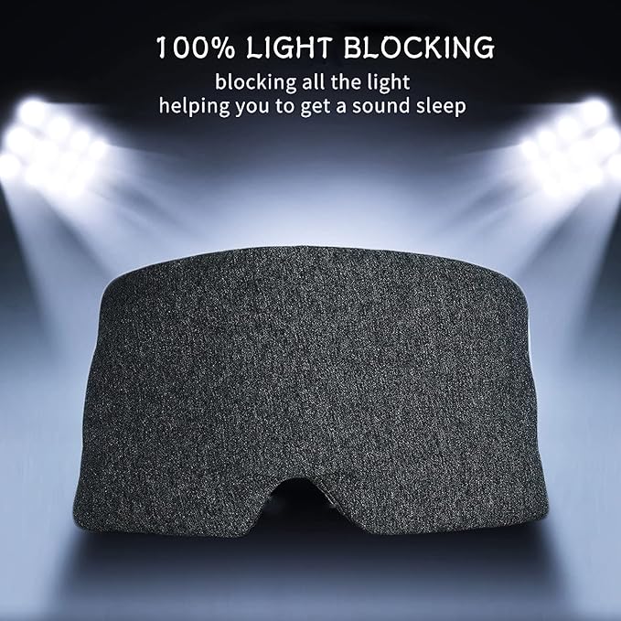 SUWEISHI 2 Pack 100% Cotton Ultra Soft Sleep Mask, Zero Pressure Natural Smooth Eye Cover with Adjustable Strap, Ultimate Sleeping Aid, Blocks Light, Comfortable Blindfold for Airplane/Nap/Travel