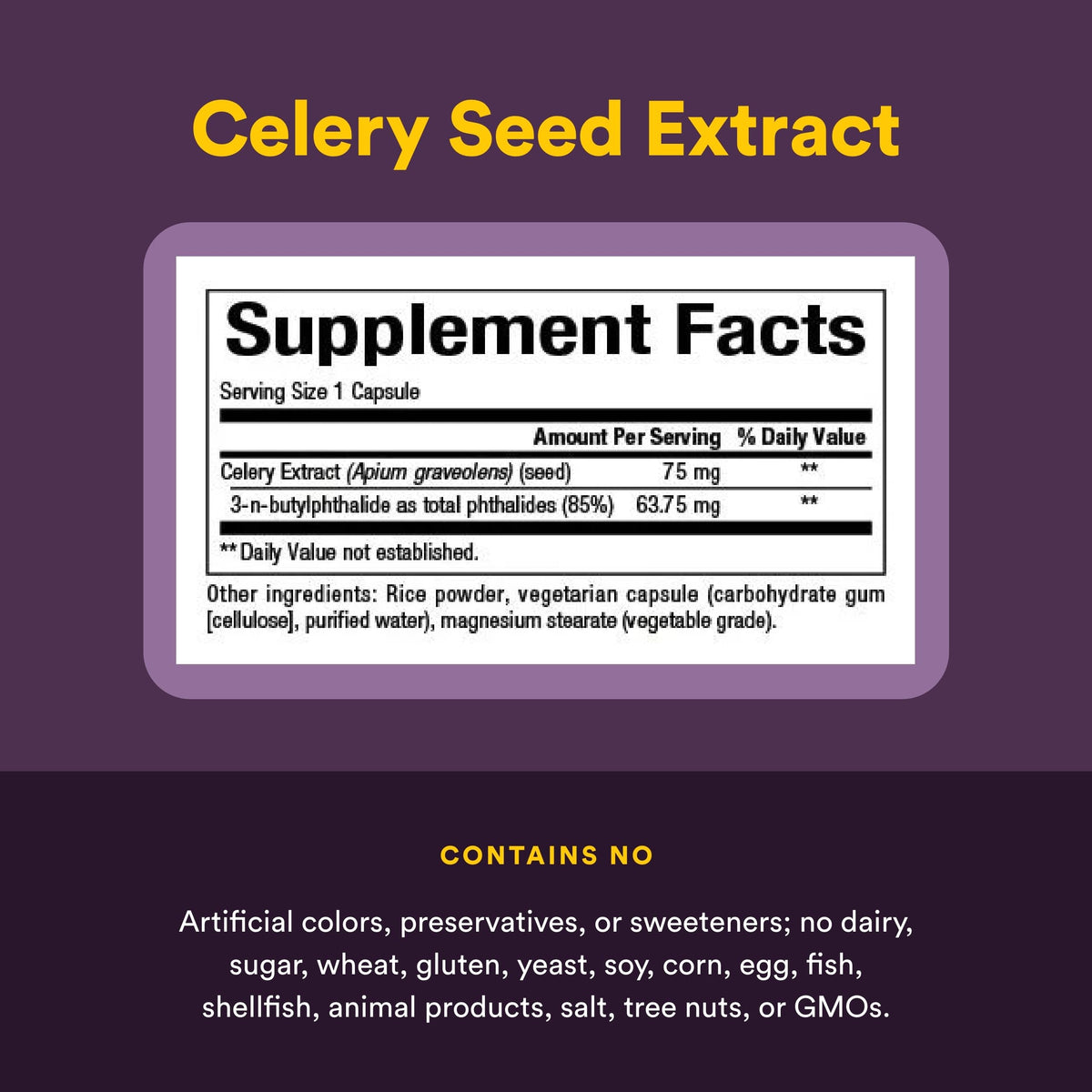 Celery Seed Extract by Natural Factors, Herbal Supplement for a Healthy Circulatory System, 60 Capsules