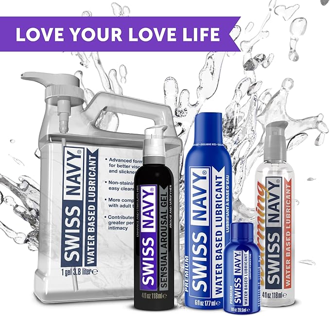 SWISS NAVY Sensual Arousal Personal Lubricant & Gel for Couples, Men & Women, Water Based Personal Lubrication with Niacin (Vitamin B3), Menthol, Peppermint, Butea Superba, Leak Proof Bottle, 6 Oz