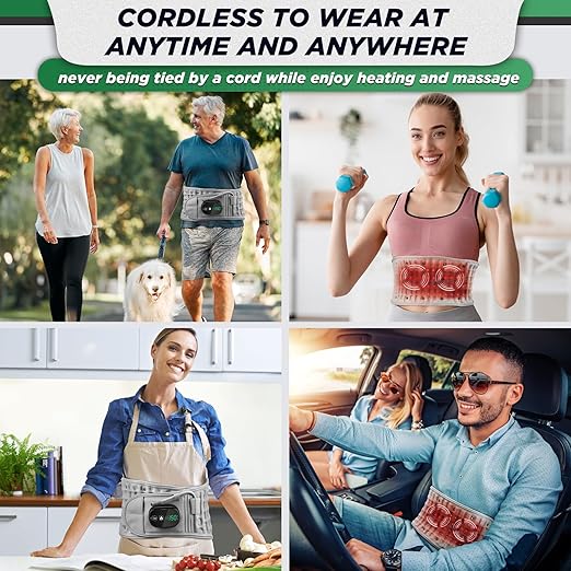 ERHIVORA Decompression Back Belt with Red Light Heating and Massage, Back Reliever, Inflatable Back Brace for Spinal Lumbar Woman Men Heating Pad