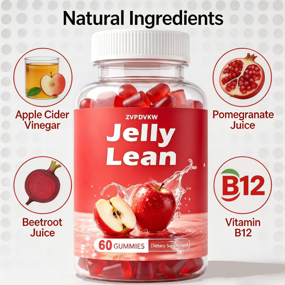 ZVPDVKW Jelly Multivitamin Lean Gummies, Daily Nutrition Support, 60 Count