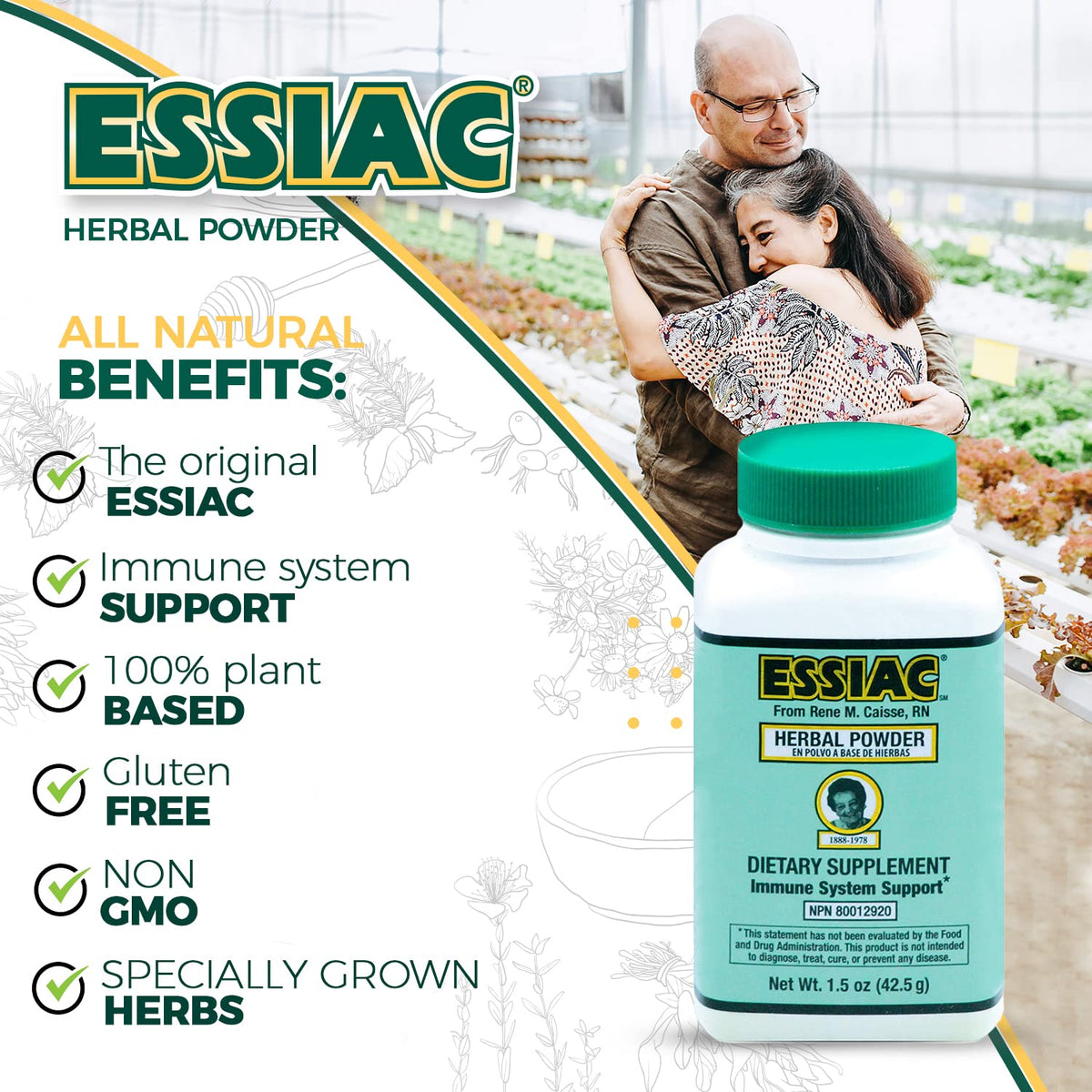 Essiac PowderESSIAC Original Herbal Tea Powder – 1.5 oz Bottle | Powerful Antioxidant Blend to Help Promote Overall Health & Well-Being | Original Formula from 1922 (1)
