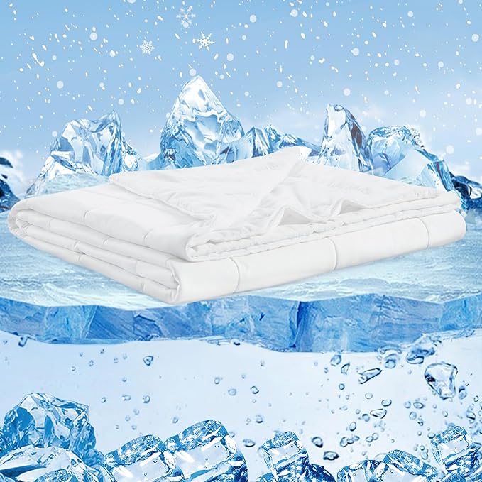 Sharper Image Queen Size Blanket Jersey Knit Ultra-Soft, Cooling Blanket Queen Box Quilting, Microfiber Reverse, All Season & Lightweight Queen Summer Blanket Cozy T-Shirt Handfeel, Full/Queen, White