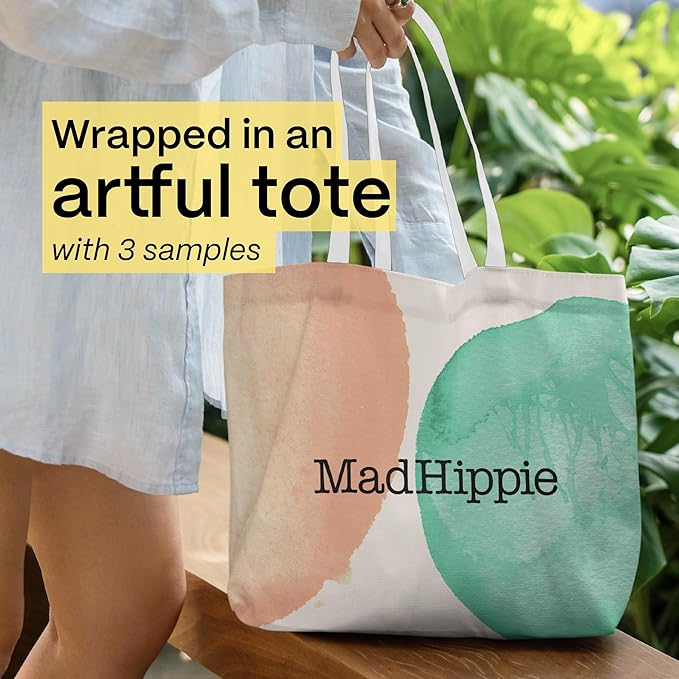 Mad Hippie Springtime Essentials Skin Care Kit – Daily Protective SPF 30+ & Vitamin C Face Serum Wrapped in an Artful Tote Bag with 3 Samples