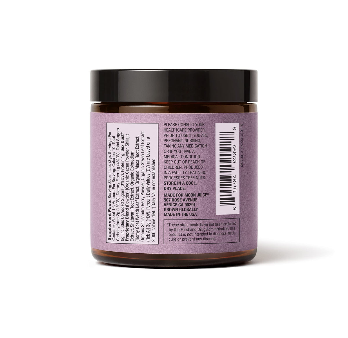 Moon Juice Sex Dust - Adaptogenic Libido Booster for Women - Maca Root Powder, Shatavari & Epimedium (Horny Goat Weed) for Hormone Balance, Mood & Creative Energy - Sugar & Caffeine-Free, 14 Servings