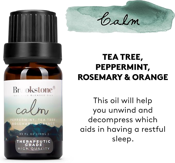 Brookstone Essential Oil Blends Sleep Collection | Organic Essential Oil Set for Aromatherapy Diffuser, Massage Oil and Candle Scents | 3-Pack 10ml Bottles