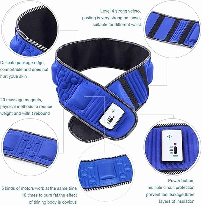 CNSZKYX Electric Abdominal Stimulator Body Vibrating Slimming Belt Belly Muscle Waist Trainer Massager X5 Times Weight Loss Fat Burning (US Plug)