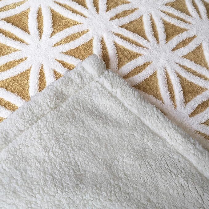 LOMAO Sherpa Fleece Blanket Fuzzy Soft Throw Blanket Dual Sided Blanket for Couch Sofa Bed (Yellow, 51''x63'')