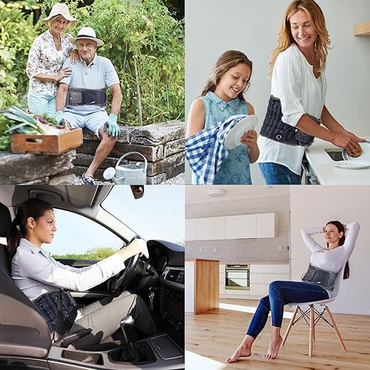HONGJING Inflatable Decompression Belt with Heating & Vibration for Instant Lower Back Pain Relief - Lumbar Massager Belt Rechargeable, One Size Fits 29-49