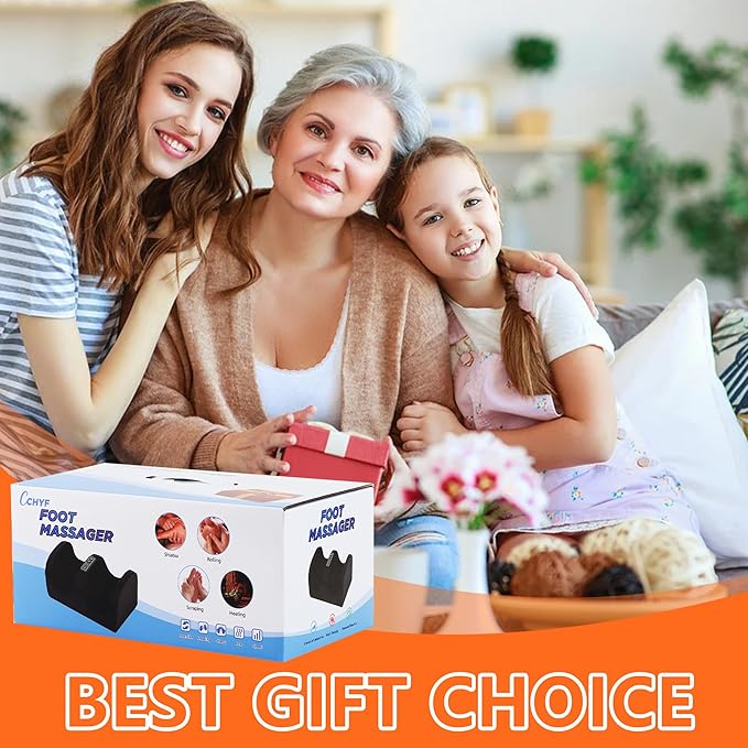 Foot and Calf Massager Machine with Heat,Shiatsu Foot Massagers with Massage Roller,Deep Tissue Massager for Plantar Fasciitis,Circulation and Pain Relief,Best Gifts for Mom & Dad(Black)