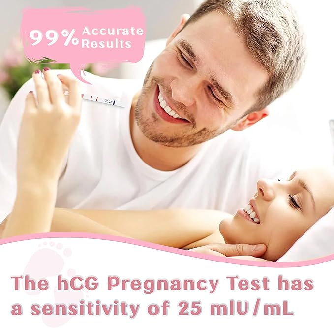 Pregnancy Test Strips with Urine Cups, 30 Count Individually Wrapped hCG Early Detection Home Tests Over 99% Accurate, Rapid Early Detection Pregnancy Test Strip 25mIU/mL