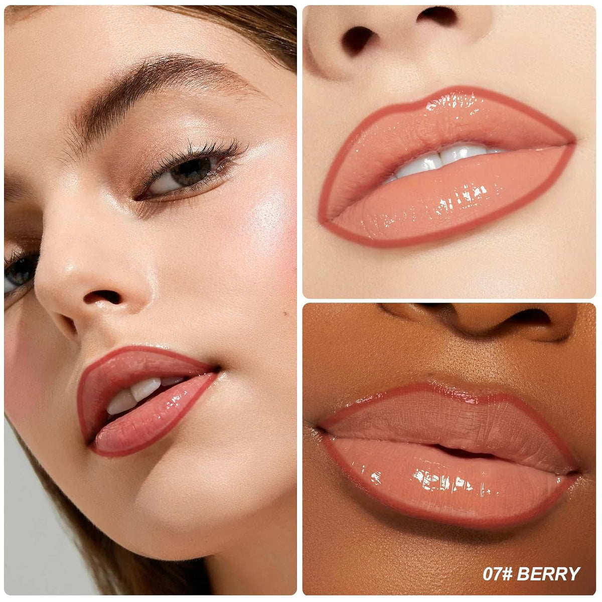 KISSIO Lip Stain Set,Peel Off Lip Liner Stain and Lip Care Oil,Transfer Proof,Long Lasting and Waterproof Lip Tint,Matte Finish,Lip Combo,07 Berry