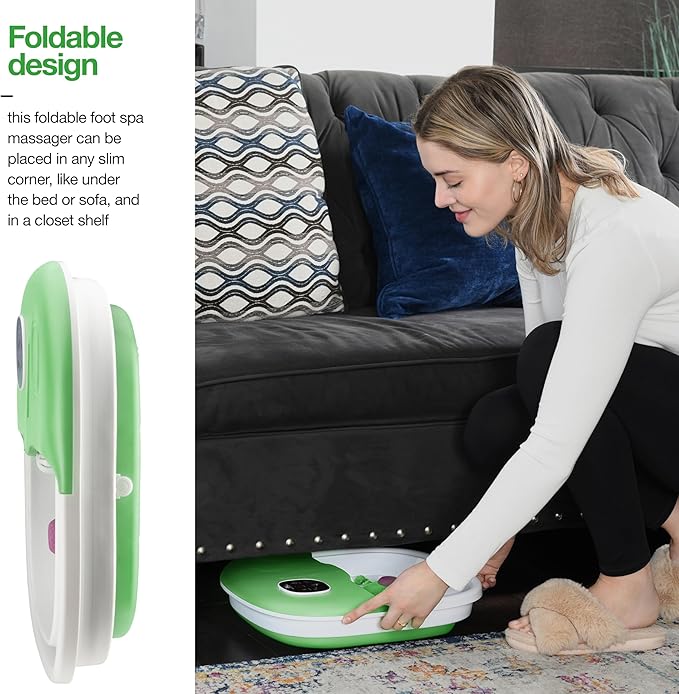 Medical king Foot Spa with Heat and Massage and Jets Includes A Remote Control Pumice Stone Collapsible Foot Spa Massager with Heat and Bubbles and Vibration