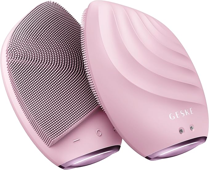 SmartAppGuided™ Sonic Facial Brush 5 in 1 | Vibrating Electric Facial Cleansing Brush | Soft Silicone Brush | Professional Facial Cleanser | Skin Cleanser & Exfoliator | Face Massager