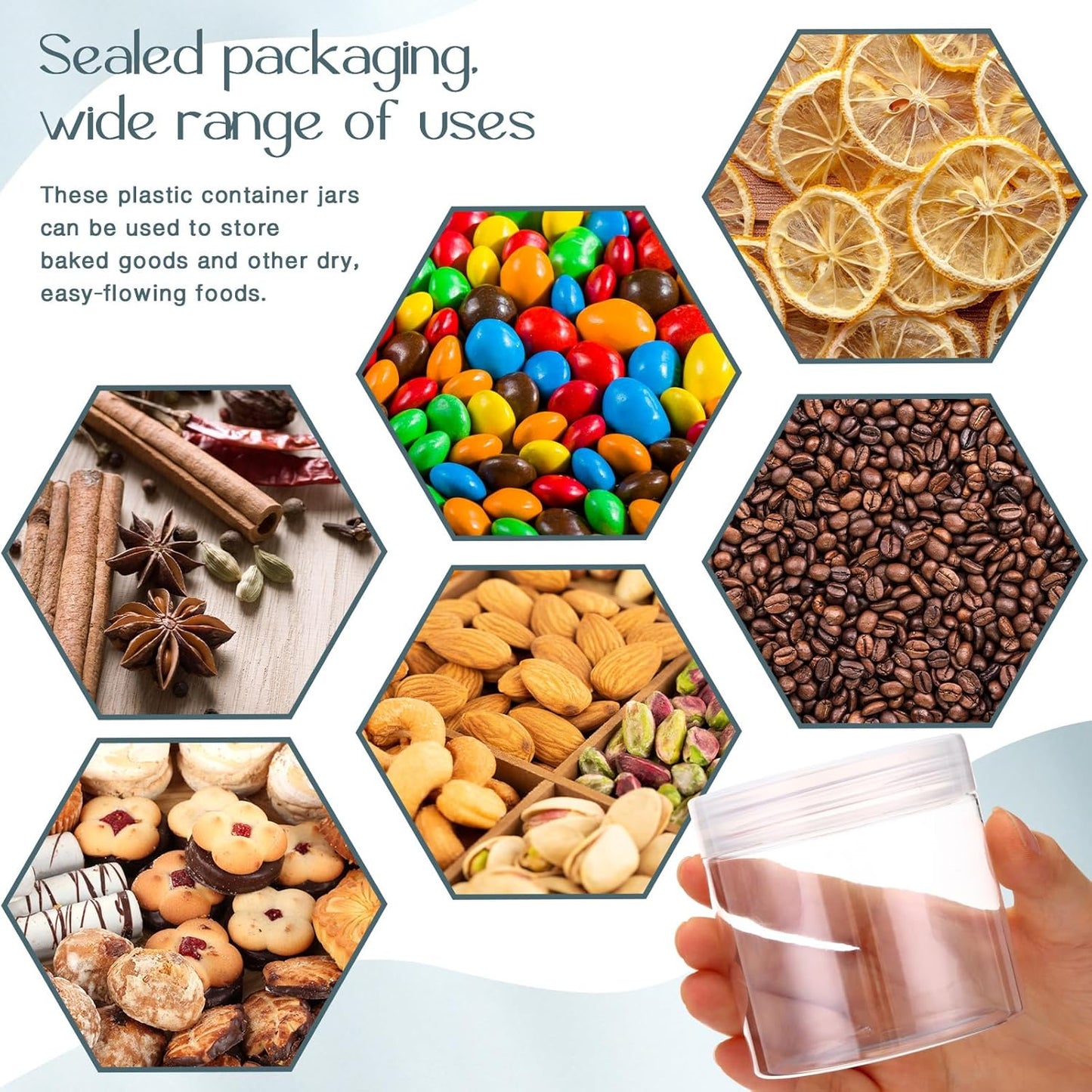 SATINIOR 100 Pcs Plastic Jars with Lids Small Containers Lids Wide Mouth Small Plastic Containers for Lotion Cream Rhinestones Body Butters Travel Storage(8 oz, Clear)
