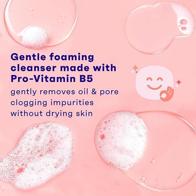 Clean & Clear Essentials Oil-Free Foaming Facial Cleanser, Daily Face Wash with Pro-Vitamin B5 Gently Removes Oil & Pore Clogging Impurities Without Drying Skin, Fragrance-Free, 8 fl. oz
