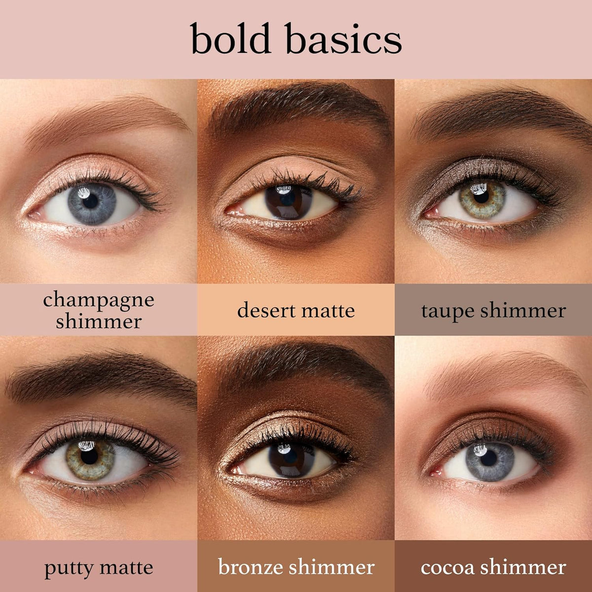 Julep Eyeshadow 101 Neutral Palette Creme-to-Powder 6 Piece Matte & Shimmer Eyeshadow Set