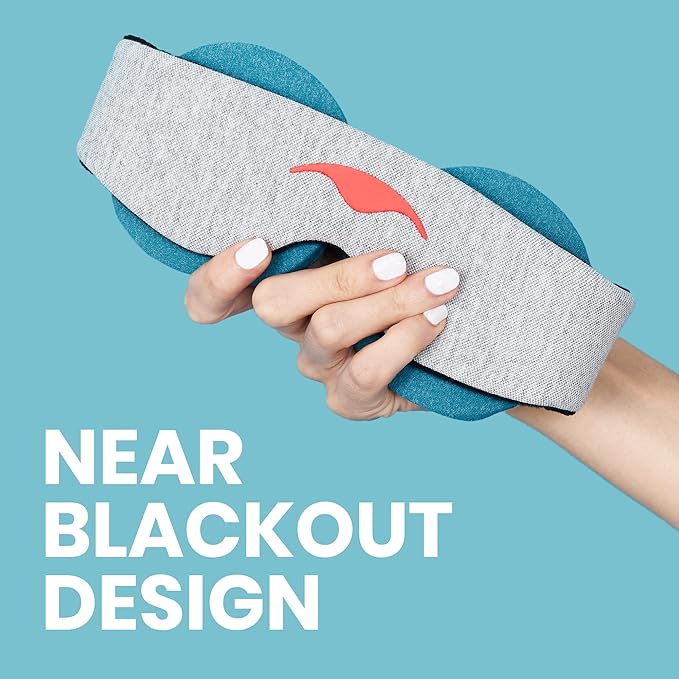 Manta Cool Sleep Mask - Blackout Cooling Eye Mask with Zero Eye Pressure, Ceramic Cooling Beads Sleeping Mask for Migraine Headaches, Sleeping, Allergies, Puffy Eyes & Sinus Relief