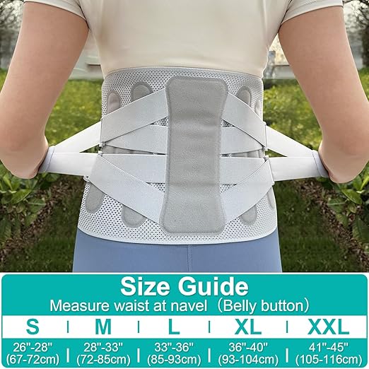 Advanced Back Brace for Lower Back Pain Relief, Fully Adjustable, Breathable and Comfortable Belt for Herniated Disc, Sciatica, Faja Para Lumbar Support for Men and Women Office, Work and Exercise
