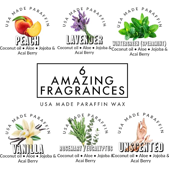 Paraffin Wax Refill for Hands and Feet | FLEUR DE SPA | Made in USA | With Acai, Coconut Oil, Jojoba, Aloe | Hydrates Dry Skin - At-Home Spa Experience