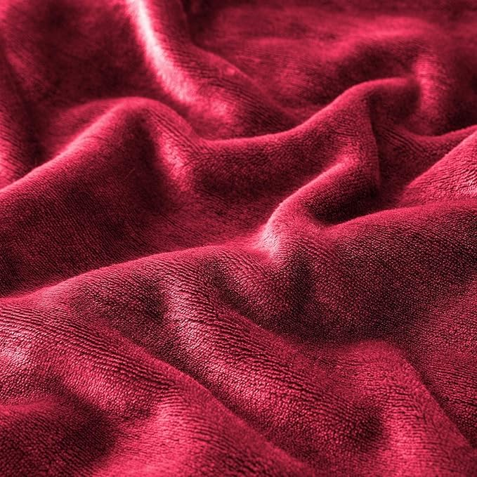 IR Imperial Rooms Sherpa Fleece Throw Blanket Twin Size for Couch - Thick and Warm Fluffy Blankets for Winter, Soft and Fuzzy Twin Blanket for Bed, Burgundy, 60x80 Inches