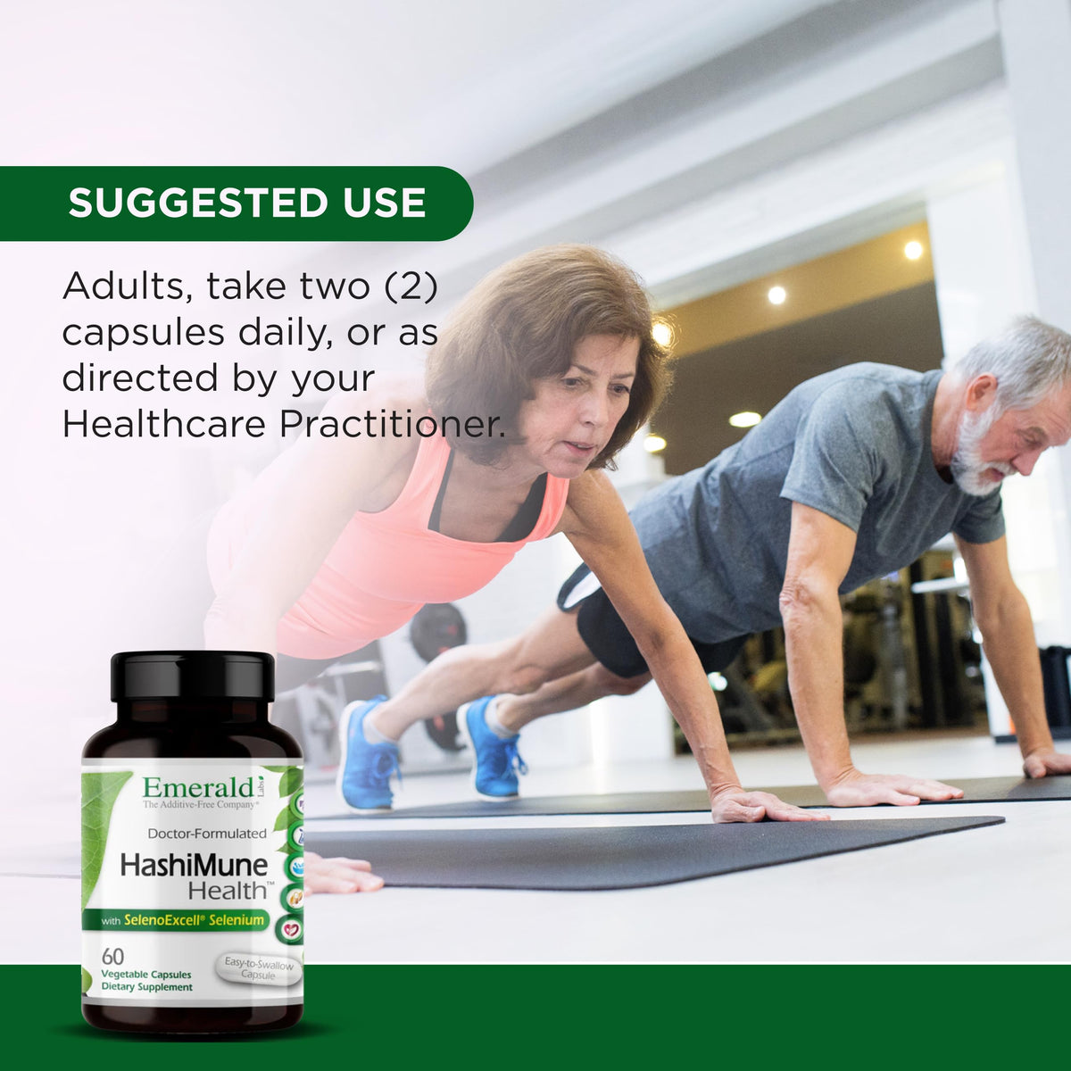 Emerald Labs HashiMune Health - Vegan Thyroid & Immune Support Supplement - Includes SelenoExcell Selenium & Myo-Inositol - 60 Vegetable Capsules (30-Day Supply)