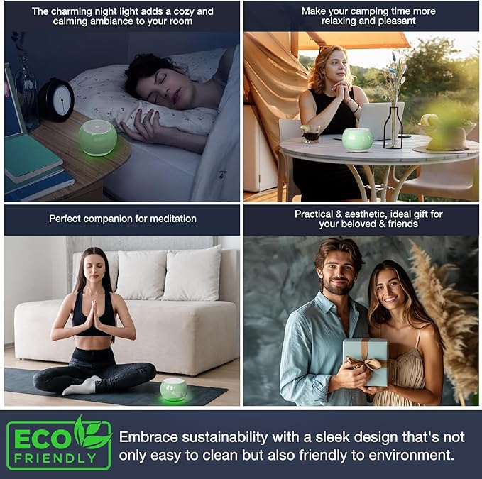 Bluetooth Speaker with Ceramic Body for Meditation & Yoga, Sound Therapy Machine for Stress Relief, Sleep Aid and Focus, Deep Bass, Louder Volume, Light Effect for Boxing Breathing (Yellow)