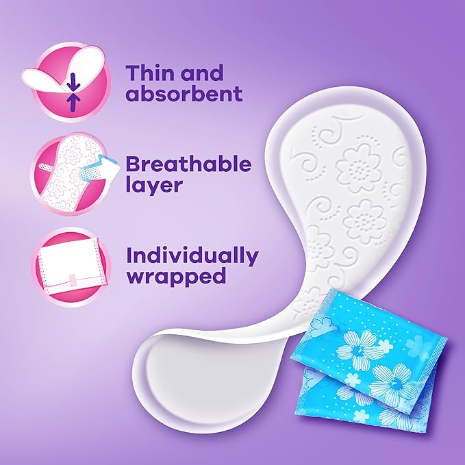 Always Daily Fresh Thin Liners, Regular Absorbency, Unscented Panty Liners, 216 Count (Packaging May Vary)