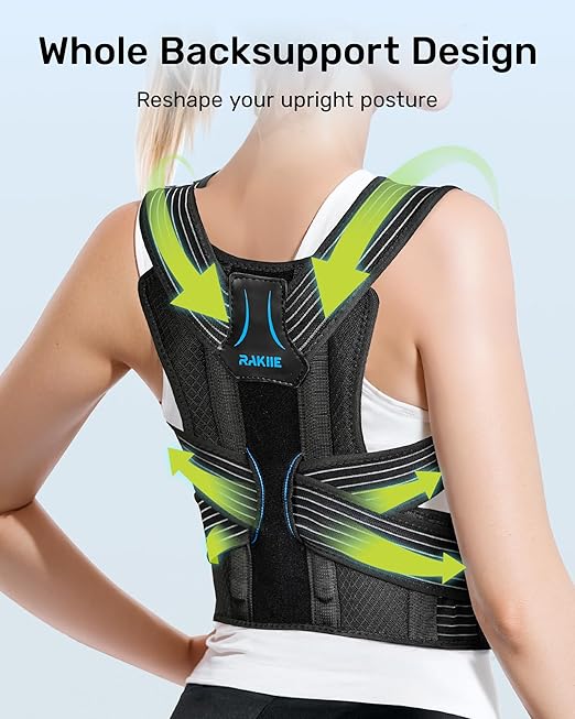 Upright Posture Corrector, Comfortable Lumbar Support Belt with 3D Elastic Kintted Mesh, Upper and Lower Back Pain Relief, Easy to Put on & Take off, Fit Various Body Shape, Size L (Upper Waist: 41.3"-47.2")