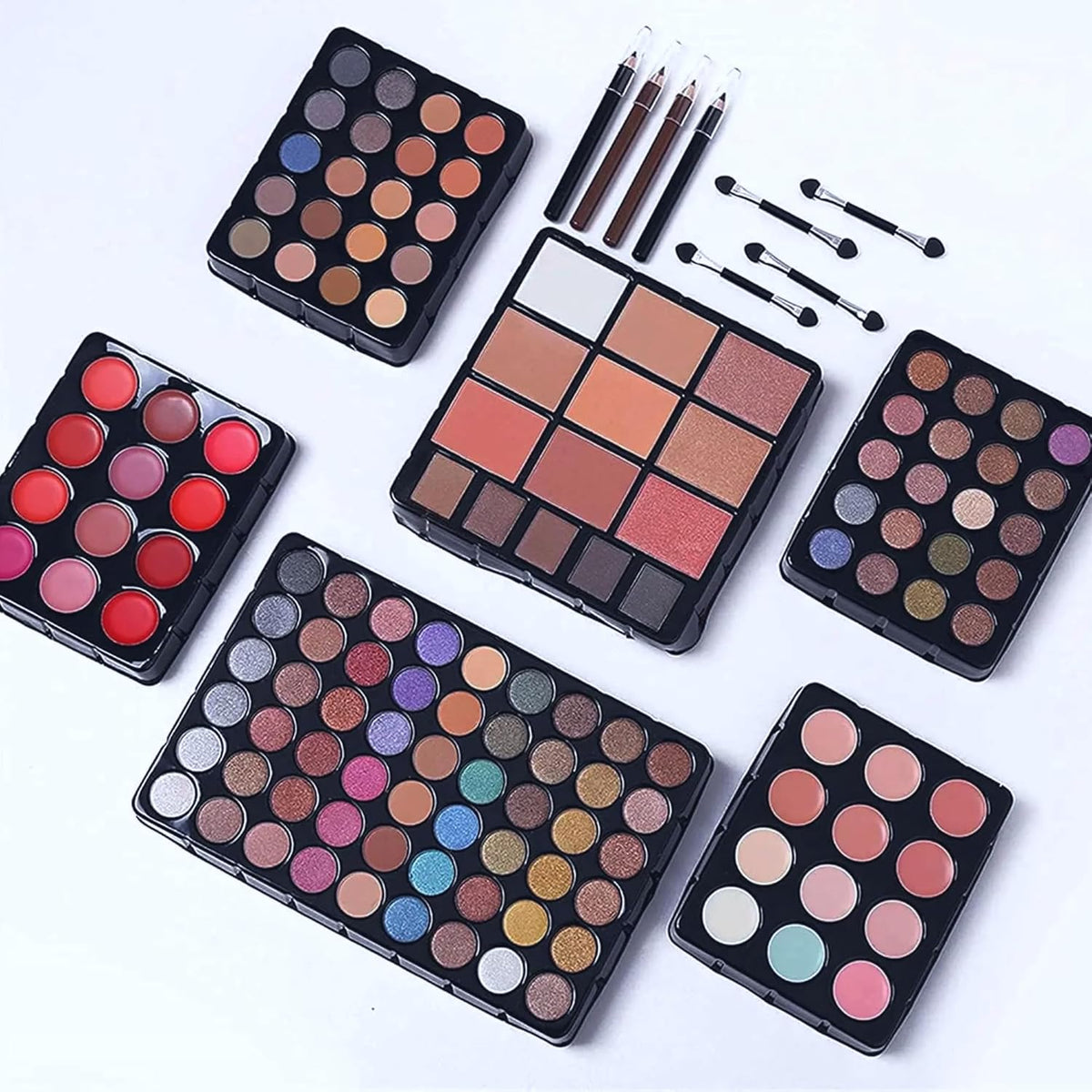SAMIK 132-Color All-in-One Makeup Kit for Women - Complete Set with Palettes, Contouring, Concealer, Face Powder, Lipgloss, Blusher, Contour, Eyeliner, and Eyebrow Powder in Carry-All Trunk