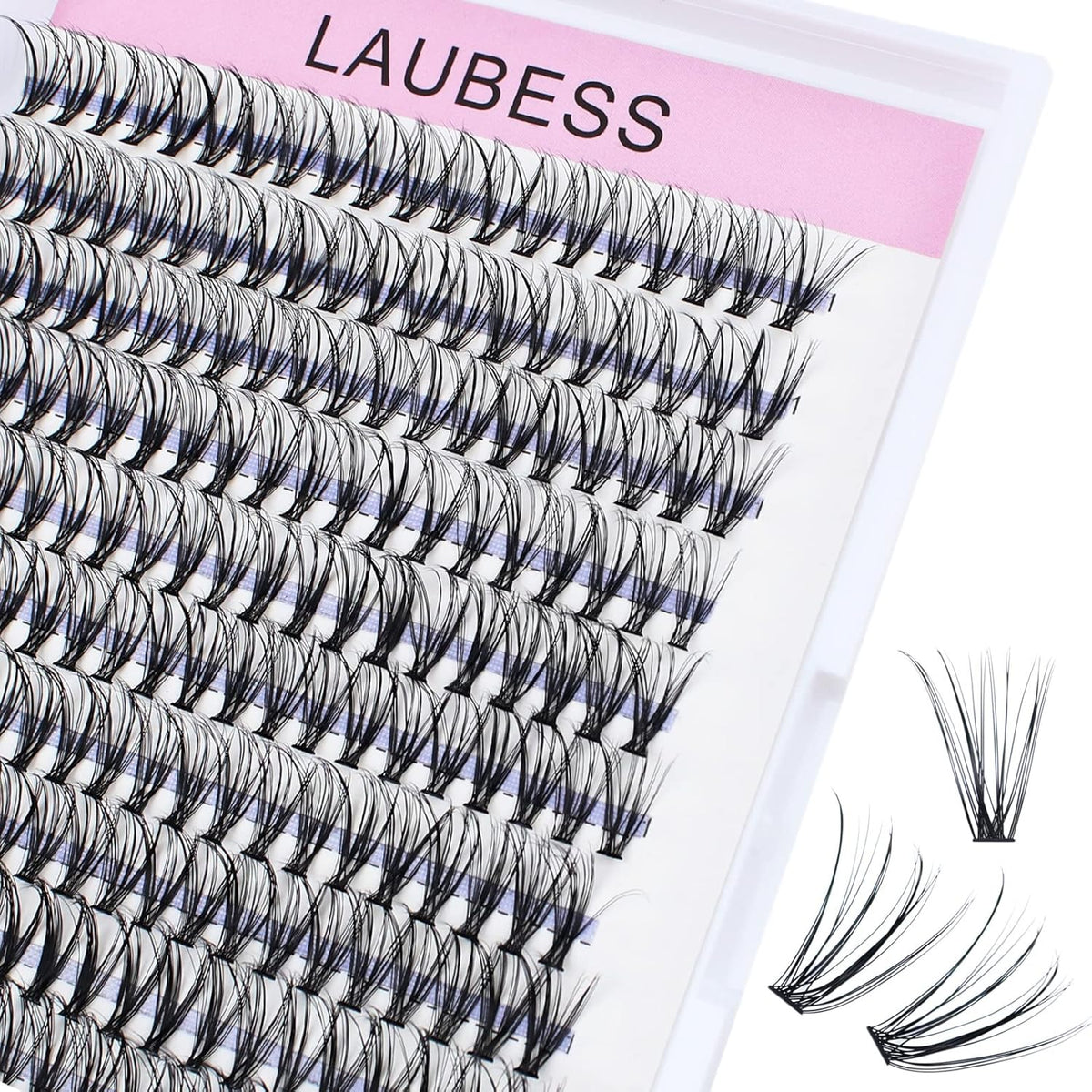 Eyelash Clusters LAUBESS Lash Clusters Individual Lashes Cluster Eyelash Extensions DIY at Home Waterproof Cluster Lashes (20D-0.07D-13)