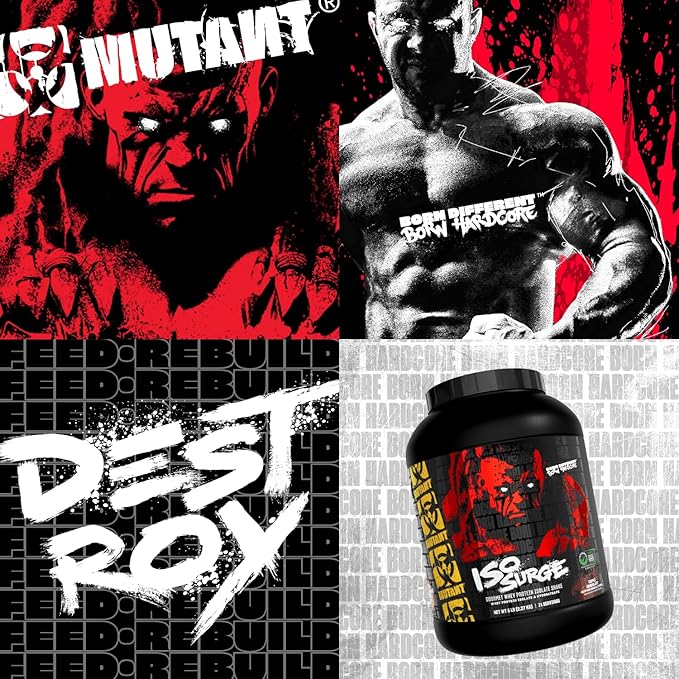 Mutant ISO Surge Whey Protein Isolate Powder Acts Fast to Help Recover, Build Muscle, Bulk and Strength, 5 lb - Triple Chocolate