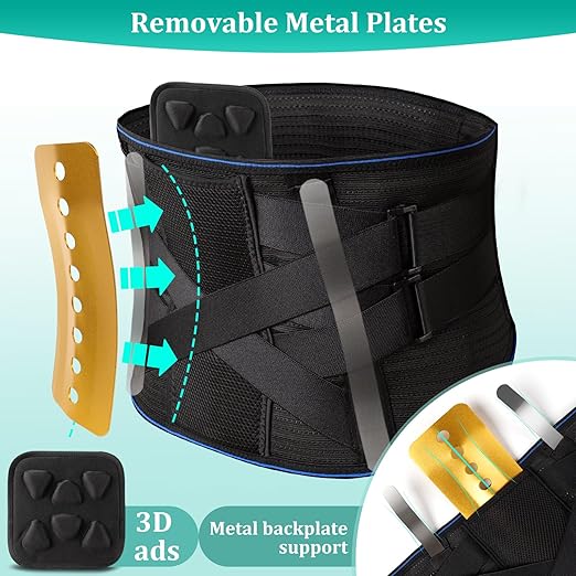Adjustable Back Brace for Lower Back Pain & Sciatica Relief - Unisex Lumbar Support Belt for Herniated Disc, Posture Correction, Breathable Design for Work, Sports (B73,Large)