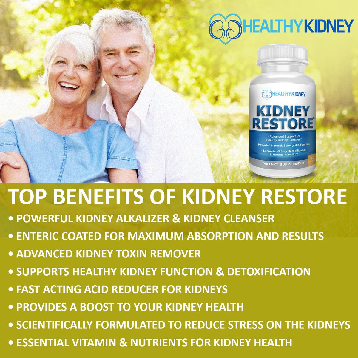 Kidney Restore & Kidney-D 2-Pack Capsules for Kidney Support with Optimized Vitamin D Antioxidants, Kidney Probiotics, Sodium Bicarbonate for Kidney Cleansing