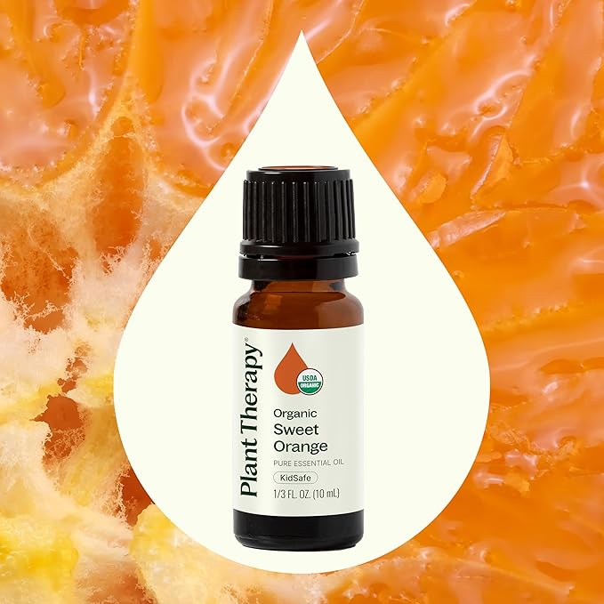 Plant Therapy Sweet Orange Organic Essential Oil 100% Pure, USDA Certified Organic, Undiluted, Natural Aromatherapy, Therapeutic Grade 10 mL (1/3 oz)