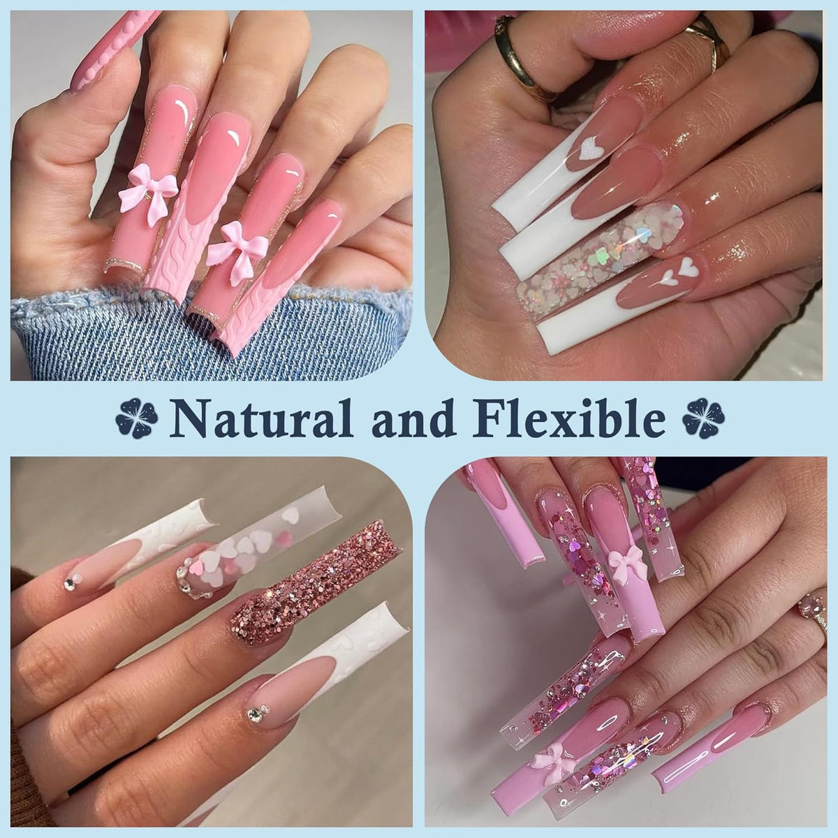 XXL Nail Tips Square 504 Pcs 12 Sizes - No C Curve Flat Square Nail Tips Clear 2XL Full Cover Tapered Gel Acrylic Fake Nails Gelly Tips for Nail Extension Nail Art