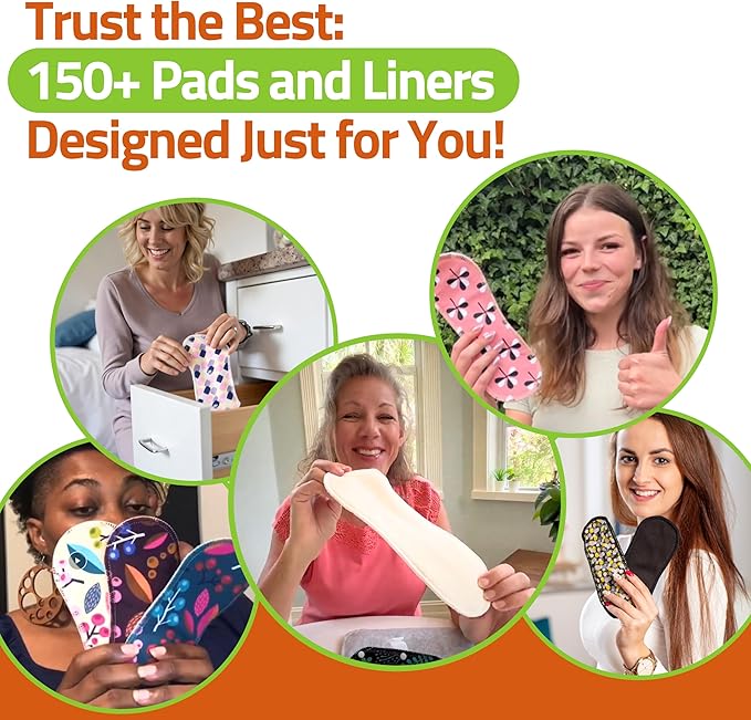 Organic Cotton EcoComfort Reusable Panty Liners for Women & Teens (Small, 7-Pack); High-Temp Washable Cloth Liners; Stay Fresh & Dry, for Daily Vaginal Discharge Only; 100% Breathable (no PUL/TPU)