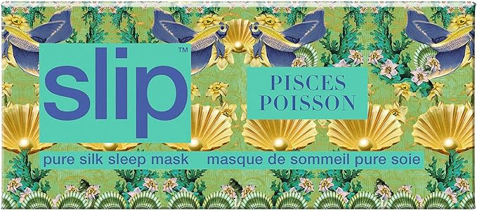 slip Pure Silk Sleep Mask - 100% Pure 22 Momme Mulberry Silk Eye Mask - Comfortable Sleeping Mask with Elastic Band + Pure Silk Filler and Internal Liner, Zodiac Collection: Pisces