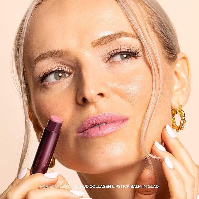 Fitglow Beauty - Cloud Collagen Lipstick Matte Balm | Vegan, Woman-Owned Clean Beauty (Glad, 0.14 oz | 4 g)