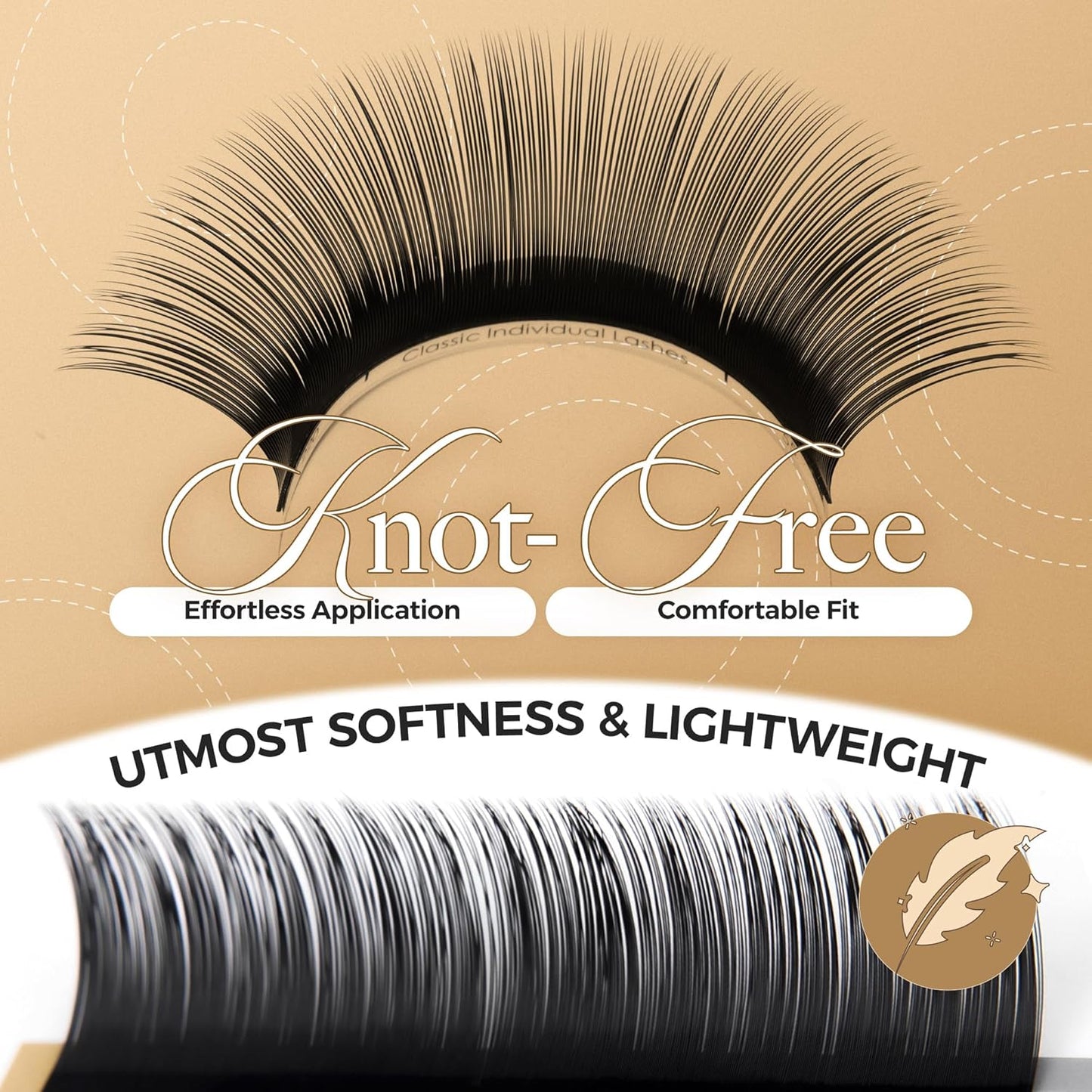 LASHVIEW Eyelash Extensions, C Curl 8-15mm Mixed 0.15 Classic Lashes, Classic Individual Lash Extensions, Professional Lash Trays for Lash Extensions