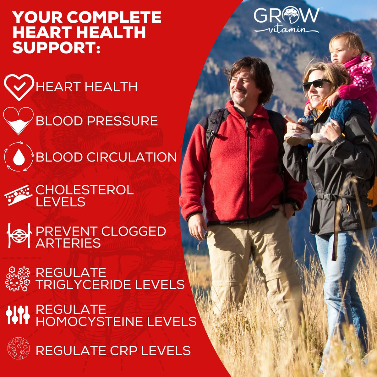 Heart Support Supplement, Promotes Cardiovascular Health, Triglyceride, Homocysteine, and CRP Levels, Natural Artery Cleanse, Made with 22 Premium Herbs & Vitamins